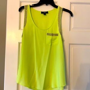 Lime Yellow Tank With Sequin Detail